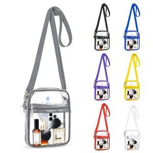 Clear Crossbody Bag Purse Adjustable Shoulder Strap Concerts, Sports B)